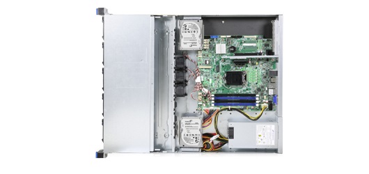 Inside the XeonSolo Pro: Architecture and Internal Components Detailed photo of the XeonSolo Pro's interior, showcasing the motherboard, additional drive bays, and other internal components, highlighting the server's advanced configuration and build quality.
