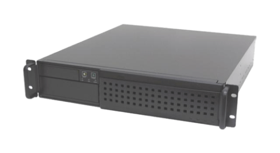 Front view of the WinPower Workstation, showcasing its efficient cooling system, crucial for sustaining optimal performance across various professional applications.