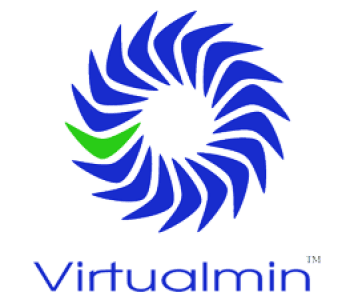 Virtualmin: Streamlined VPS Management Official Virtualmin logo surrounded by blue and green arrows, symbolizing simplified access and management of pre-configured VPS.